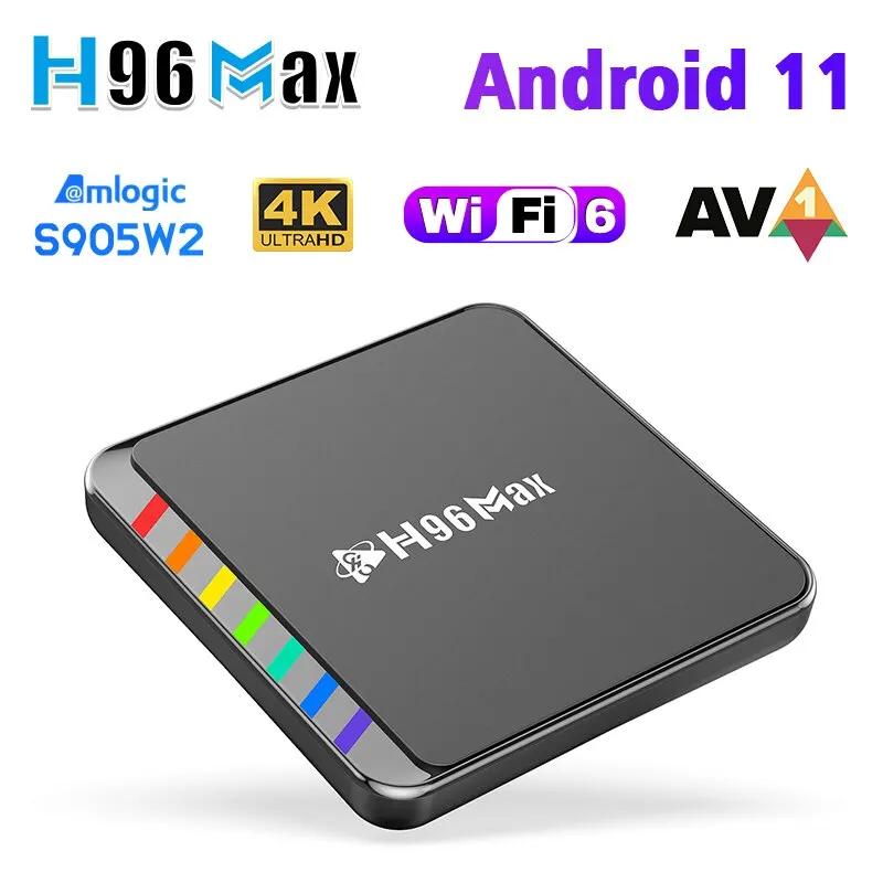 ȵ̵ 11 Ʈ TV ڽ,  ھ AV1 4K H96 Max W2 WiFi6 ̵ ÷̾, 4GB + 32GB/64GB